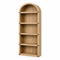 Arched Solid Oak Bookshelf 5-Tier Natural 200cm x 80cm x 30cm