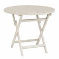 Round Folding Outdoor Dining Table Wood Beige 120 cm