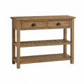 Rectangular Wood Console Table with 2 Drawers and Shelves
