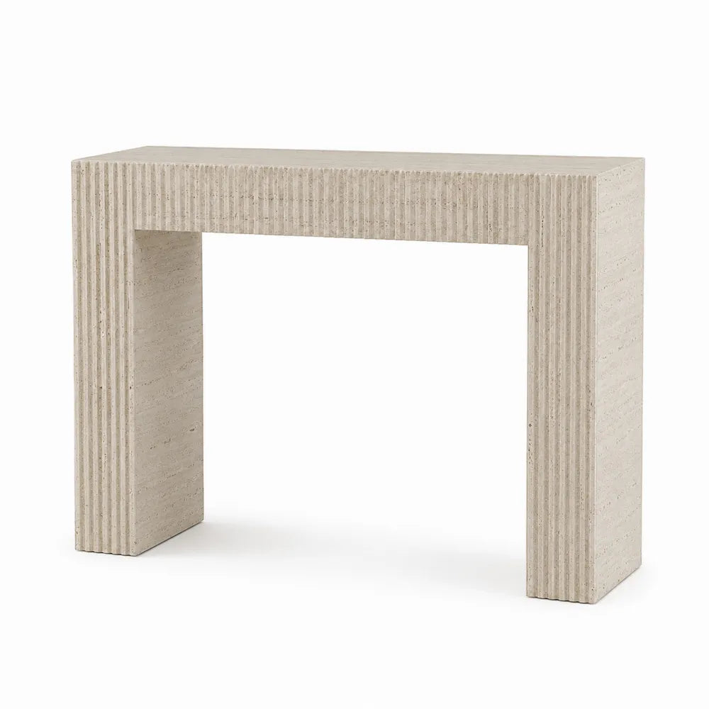 Rectangular Travertine Console Table Beige 120cm x 35cm x 75cm