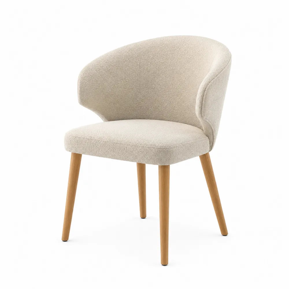 Dining Chair with Polyester Blend Fabric and Wood Legs