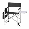 Aluminum Director Chair with Side Table and Polyester Fabric