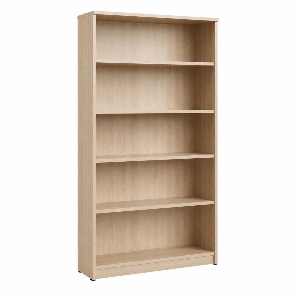 Engineered Wood 5-Shelf Bookcase Oak Veneer 180cm Height