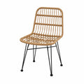 Outdoor Woven Rattan Chair with Metal Frame Beige 80cm
