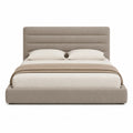 Fabric Upholstered Platform Bed Frame with Headboard