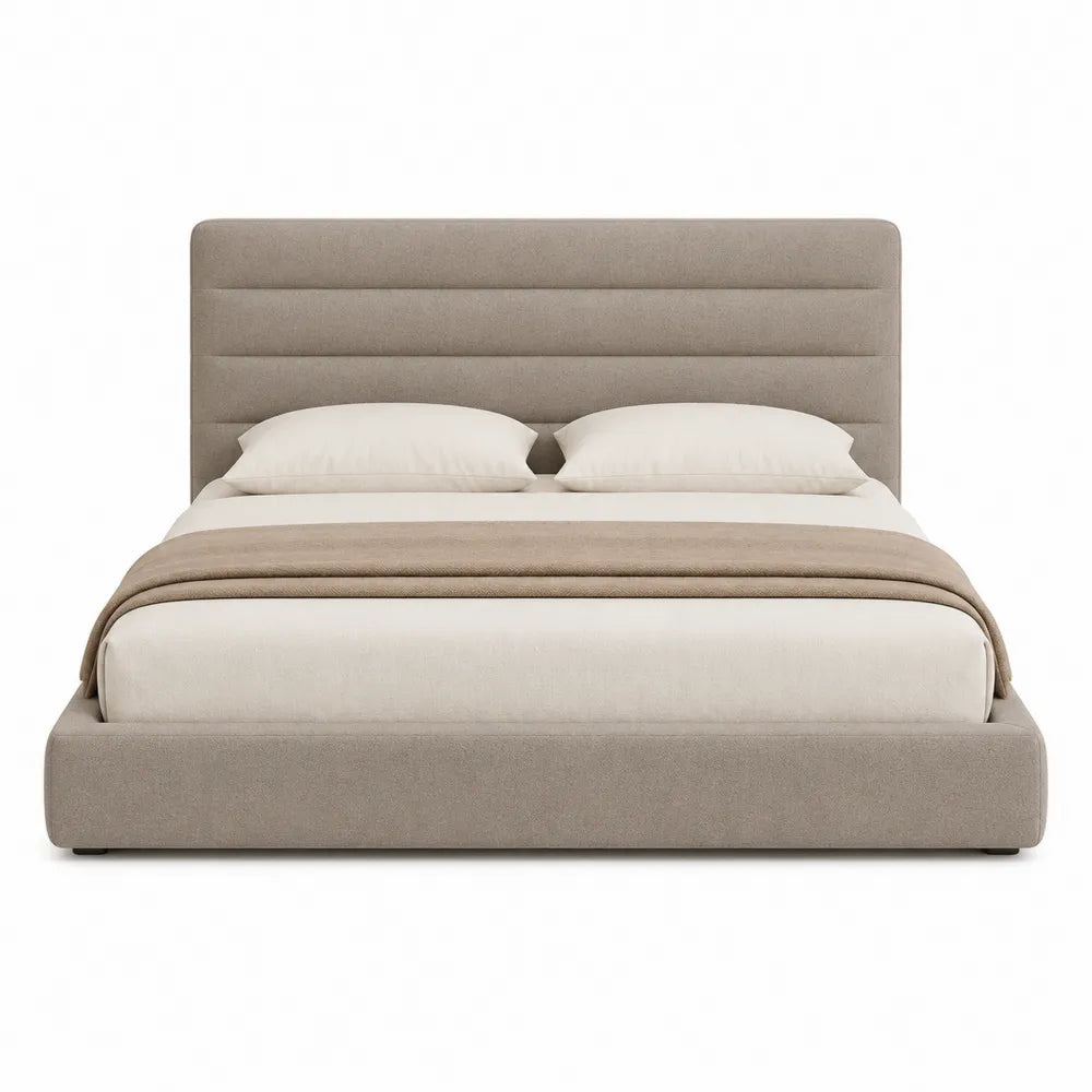 Fabric Upholstered Platform Bed Frame with Headboard