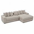 L-Shape Sofa Set Corduroy Fabric Beige 280x175x85 cm
