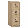 3-Drawer Vertical File Cabinet Oak Wood 132 cm