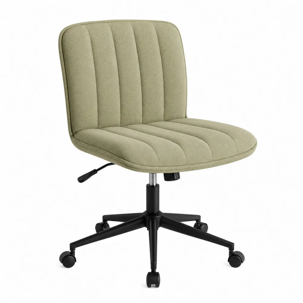 Swivel Office Chair Fabric Upholstered Adjustable Height Sage Green