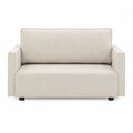 Two-Seater Sofa Linen Fabric Beige 150x80x75 cm