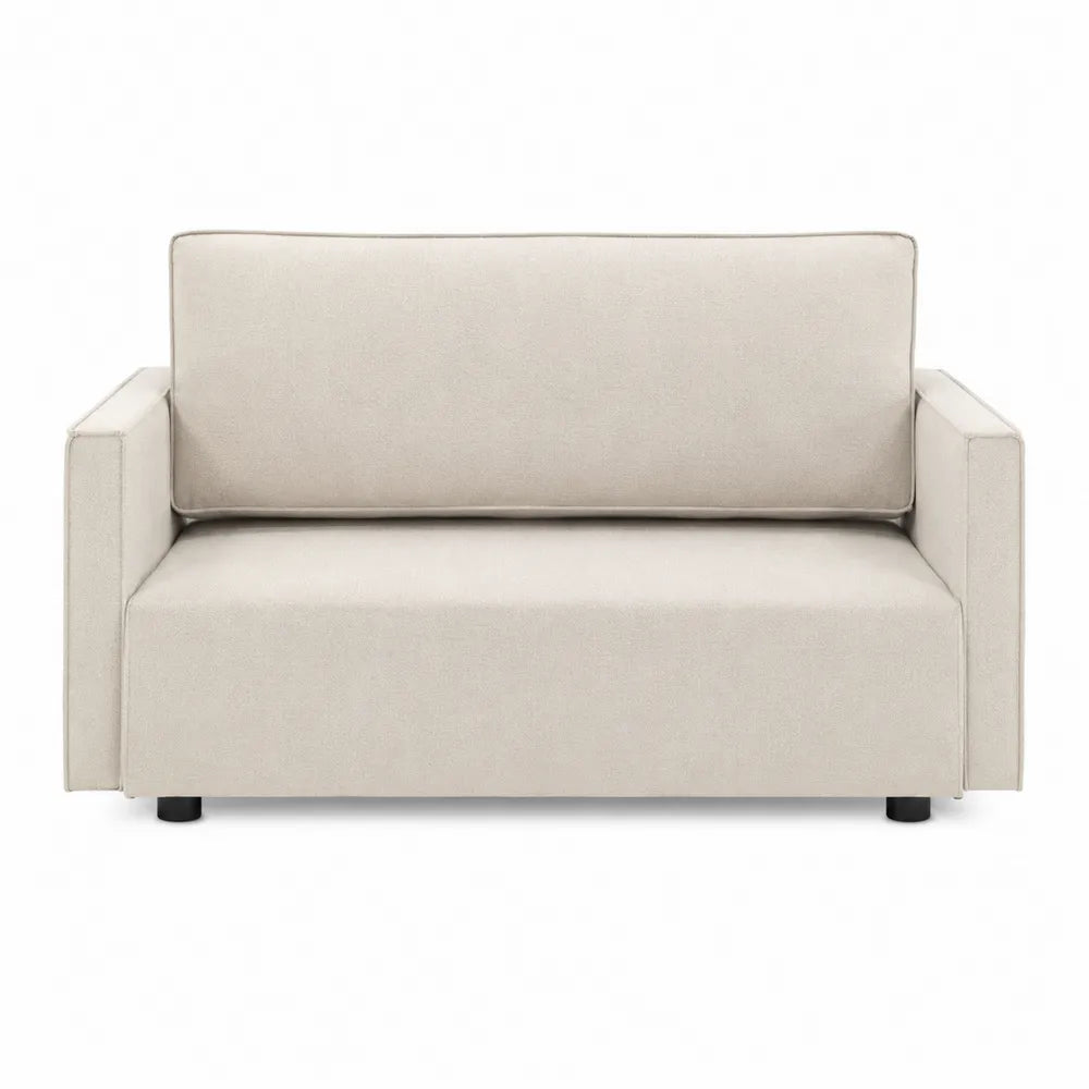 Two-Seater Sofa Linen Fabric Beige 150x80x75 cm