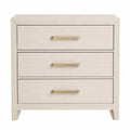 Three-Drawer Solid Wood Nightstand with Brass Handles 70x45x65 cm