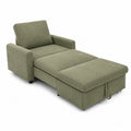 Convertible Sofa Bed Corduroy Olive Green 200cm