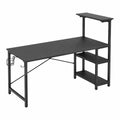 Metal Computer Desk with Shelves and Cup Holder Black 120cm x 60cm x 75cm