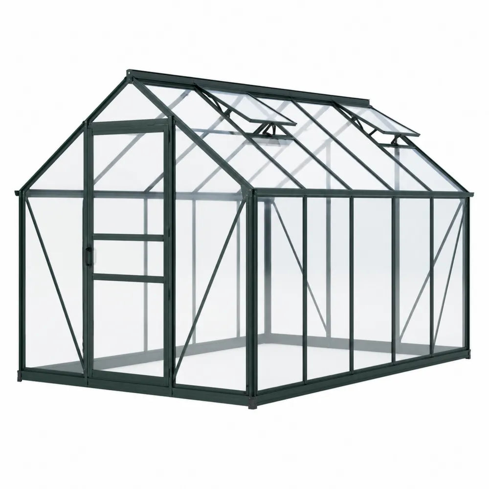 Greenhouse with Polycarbonate Panels and Aluminum Frame 190x190x195 cm