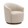 Beige Fabric Swivel Armchair