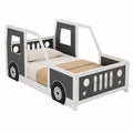 Wooden Car-Shaped Children's Bed White/Gray 140cm x 70cm